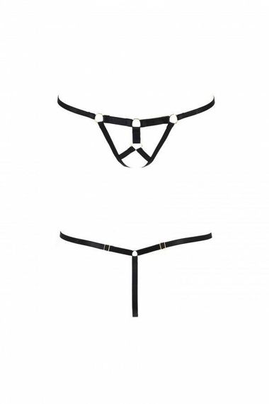 Трусики стрінги зі стреп Passion Exclusive ARMANDA THONG L/XL, black sexstyle