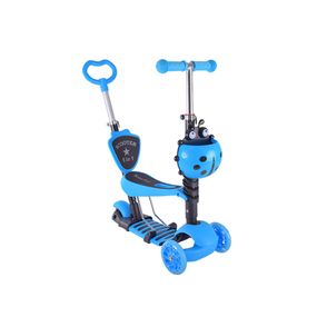 Дитячий самокат з батьківською ручкою Bambi SC20139 PU колеса зі світлом Синій