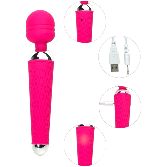 Вібромасажер мікрофон, яскравий рожевий 10 режимів вібрації sexstyle | Зображення 4