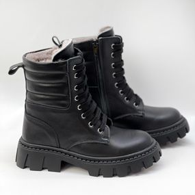 Черевики зимові дитячі хутро 587170 Чорні 31 32 33 34 35 36