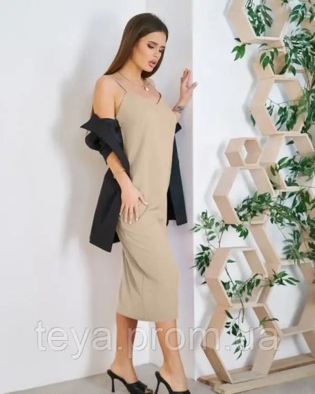 Плаття для жінок колір бежевий розмір M FI_000278 | Зображення 1