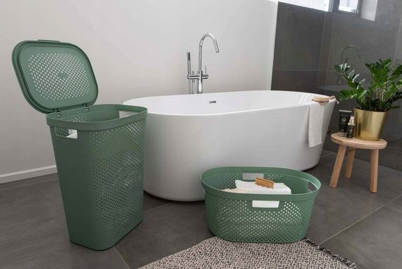 Кошик для білизни пластиковий Curver Infinity 40 л 04755 зелений, міцний і зручний | Зображення 2