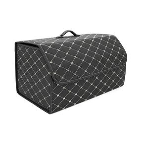 Складной кожаный автомобильный органайзер 540x320x300, Black-Gold