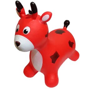 Дитяча іграшка-стрибун "Олень" RB2519 музика, світло Червоний