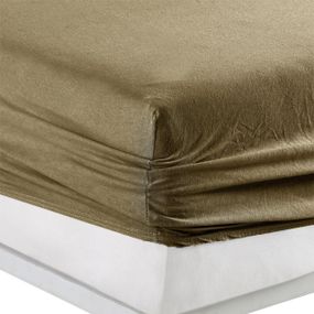 Простынь Kayra 180х200+25см трикотаж люкс на резинке Коричневая