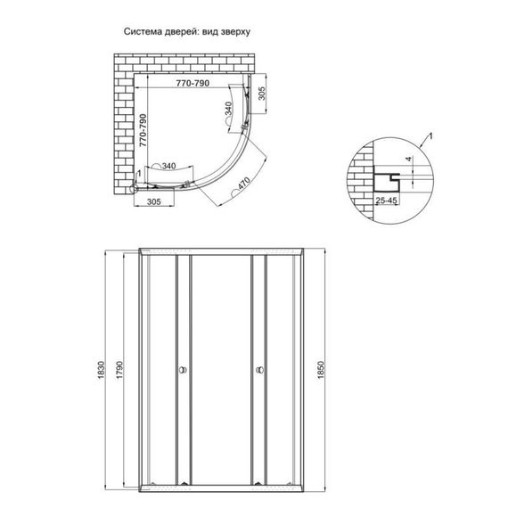 Душова кабіна Lidz Latwa SC80x80.SAT.LOW.GR, скло тоноване 4 мм без піддона | Зображення 1