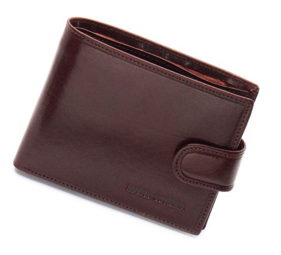 Коричневое мужское портмоне на кнопке из натуральной кожи Marco Coverna B047-801 | Зображення 2
