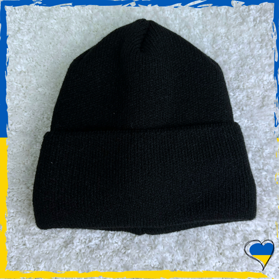 Теплая шапка на флисе. Черная. Универсальная мужская, подростковая