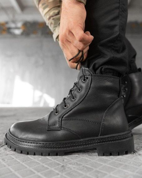 Зимние ботинки Берцы shaved  black mex НП4890