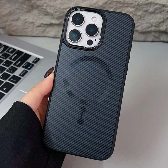 Чохол TPU+PC Carbon Mirage with MagSafe для Apple iPhone 16 Pro (6.3") | Зображення 1