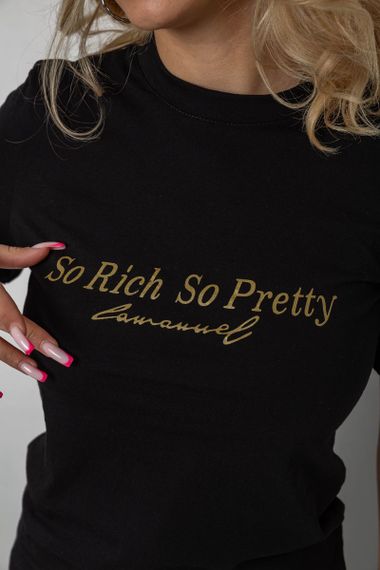 Футболка жіноча з принтом, колір чорний, 238R57399 | Зображення 4