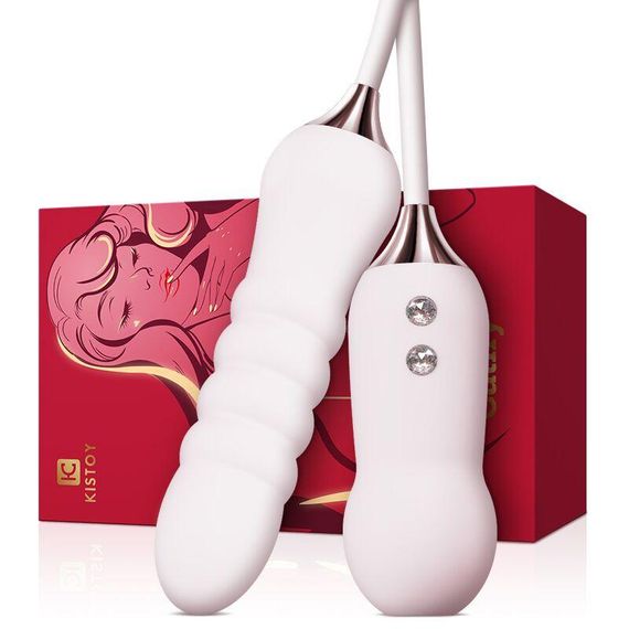 Пульсатор с вакуумным стимулятором KISTOY Cathy White на гибкой сцепке sexstyle | Зображення 1