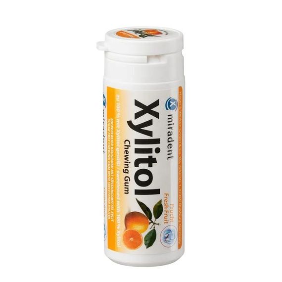 Жувальна гумка з ксилітолом Miradent Xylitol Chewing Gum Fresh Fruits, свіжі фрукти (30 шт)