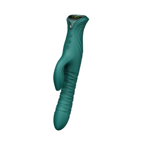 Смарт пульсатор-кролик с вибрацией Zalo Mose 2 Turquoise Green, подогрев до 42°C, кристалл Swarovski Sex Aura