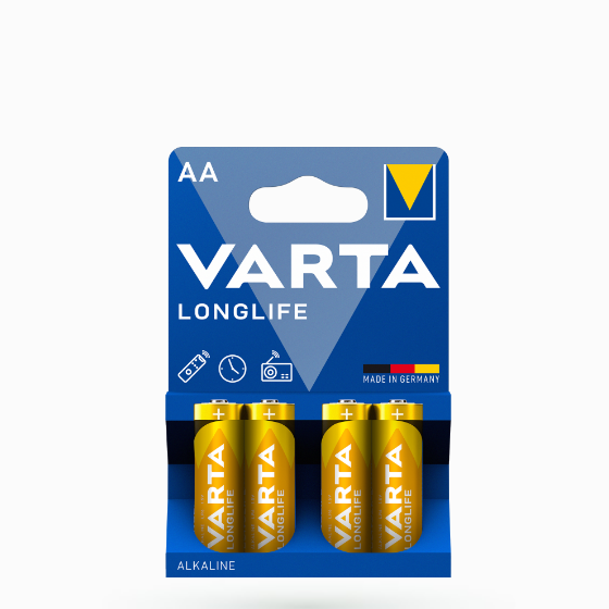 Батарейка лужна AA/LR6 (бл-4шт) VARTA Longlife