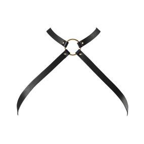 Портупея из экокожи Bijoux Indiscrets MAZE — Cross Chest Harness Black
