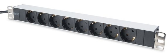 Блок розеток DIGITUS 1U, 8xSchuko, 16A, 250V, вилка Schuko (DN-95401)