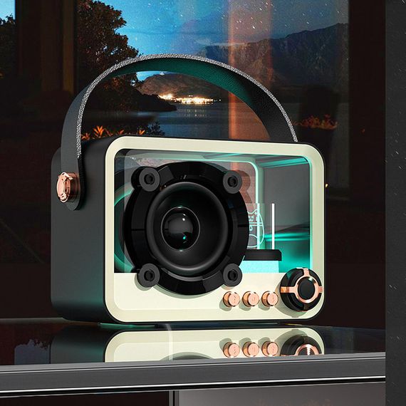 Bluetooth колонка QD05 Retro Style Black | Зображення 3