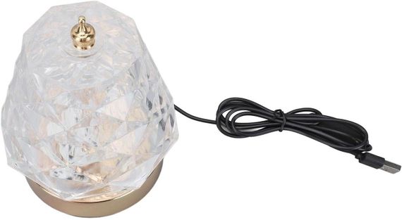 Лампа настільна Crystal з 16 кольорами RGB, нічник з USB і пультом дистанційного керування, світлодіодна лампа | Зображення 1
