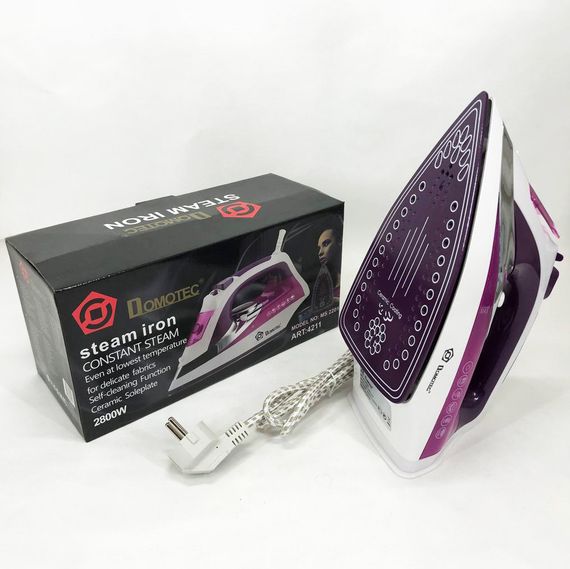 Парова праска для одягу Domotec MS 2201 2800W | Парова праска відпарювач | PY-364 Парова праска-очисник | Зображення 1