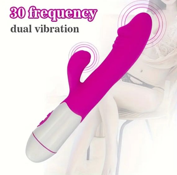 Багатофункціональний вібратор-кролик, стимулятор точки G і клітора, з проникненням і масажем. Рожевий | Зображення 4