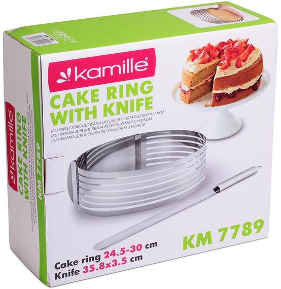 Форма Kamille для нарізки бісквіта 24.5-30см, регульована з ножем | Зображення 5