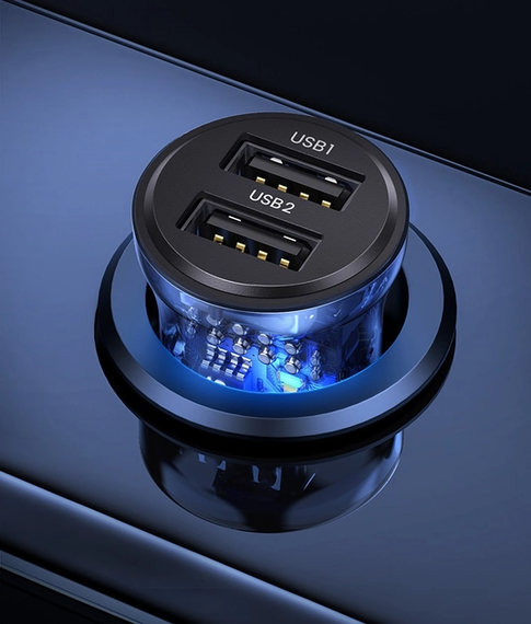 Автомобільний зарядний пристрій Usams US-CC162 C31 2xUSB Black | Зображення 4