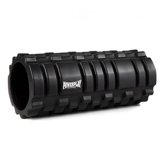 Масажний ролик (роллер) PowerPlay 4025 Massage Roller Чорний (33x14 см) (PP_4025_Black)