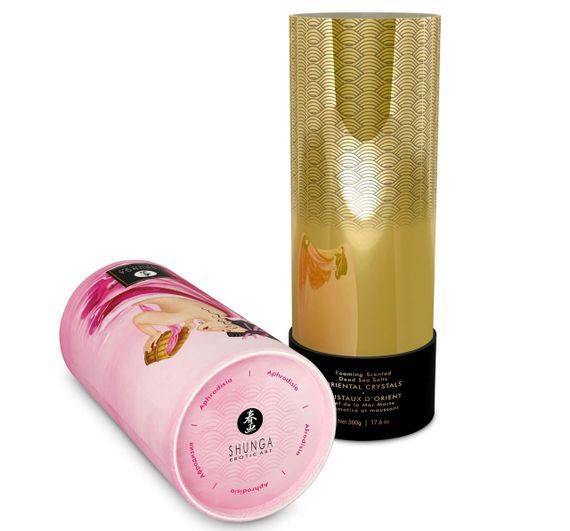 Пенящаяся соль для ванны Shunga Dead Sea salt Oriental Crystals — Rose Petal (500 г), соль Мертвого sexstyle | Зображення 1