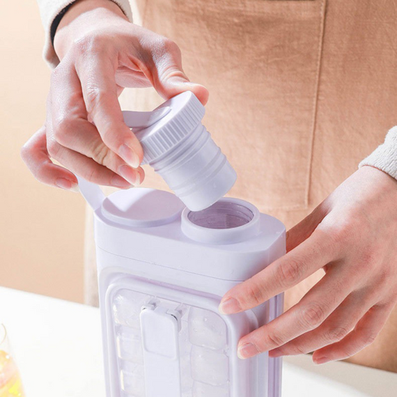 Силіконовий лоток, складана коробка з льодом для дому, закрита форма з кришкою для заморожування кубиків льоду | Зображення 7