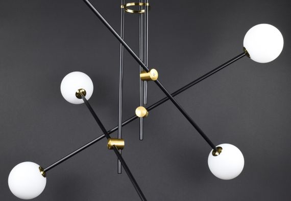 Люстра стельова на 6 лампочок 27517 Чорний 78-115х96х96 см. | Зображення 3