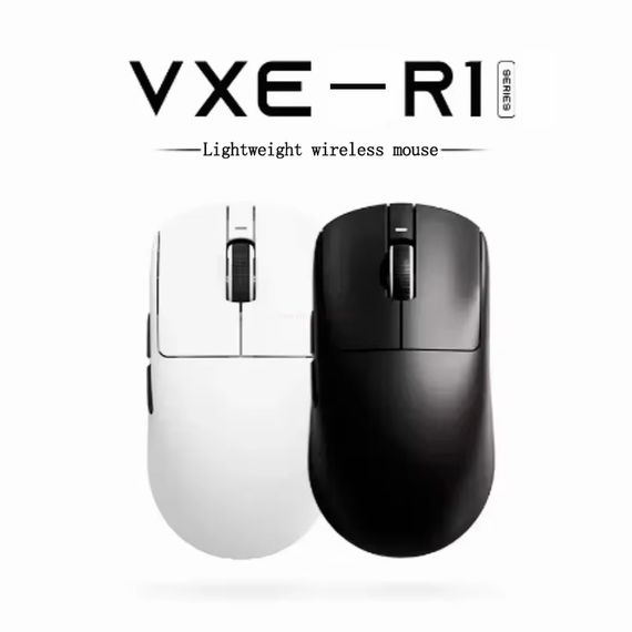 Безпровідна миша VXE R1 SE, Paw3395, 2 кГц, Чорна | Зображення 1