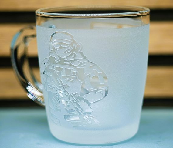 Стеклянная чашка 350 мл CS GO с гравировкой подарок для геймера игровая кружка КС ГО | Зображення 4