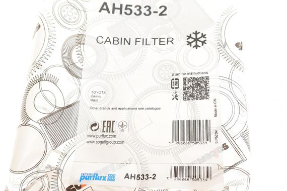 Фільтр салону Toyota Camry 2.2 16V 3.0 24V 96-02 к-кт 2шт  AH533-2 | Зображення 5