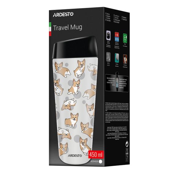 Термочашка Ardesto Сoffee Time Сorgi AR2645СR 450 мл біла | Зображення 4