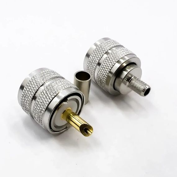 Разъем UHF Male (папа, вилка) PL259, UHF-PL обжимной на кабель RG58 RG142 RG223 LMR195 SYV50-3 под обжим | Зображення 2