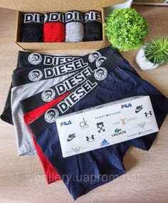 Комплект трусов Diesel, подарочный набор боксеров Дизель в коробке на 2-5 штук, трусы для настоящих мужчин 4,