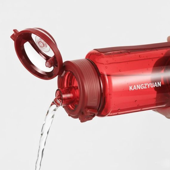 Пляшка KANGZYUAN 700 мл — Червона Tritan BPA-free, ударостійка, спортивна з ергономічною кришкою | Зображення 1