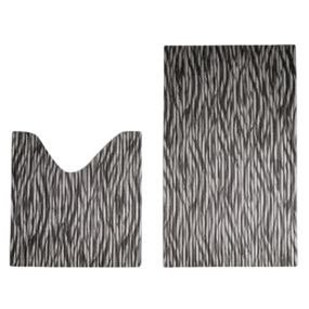 Набір килимків для ванної 2шт: 80*48см+48*48см сірий Дариана