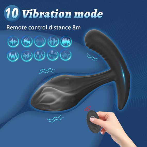 Массажёр простаты Every Night Toys Miah с дистанционным управлением, чёрный, 10 режимов вибрации Sex Aura | Зображення 2