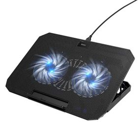 Підставка для ноутбука USB Hoco GA4 Jade з підсвіткою активне охолодження 35.7 х 26.2 х 3 см чорний
