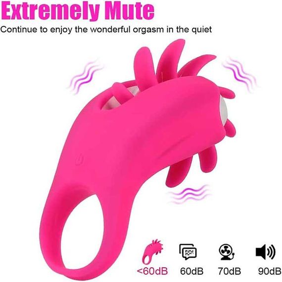 Виброкольцо с ротацией для стимуляции клитора 20 режимов Фуксия | Зображення 5