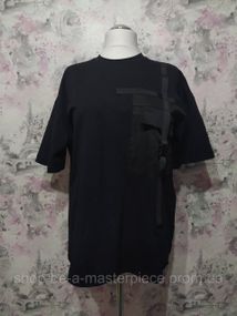 Футболка жіноча трикотажна чорний oversize унісекс 40