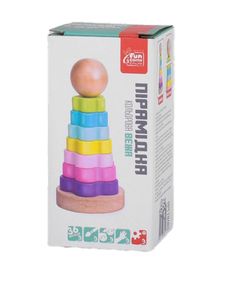 Дерев'яна пірамідка 18483 4FUN Game Club Wood, в коробці (6945717433601)
