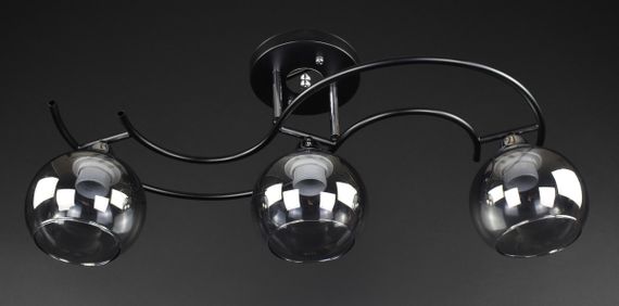 Люстра стельова на 3 лампочки 27414 Чорний 25х25х64 см. | Зображення 1