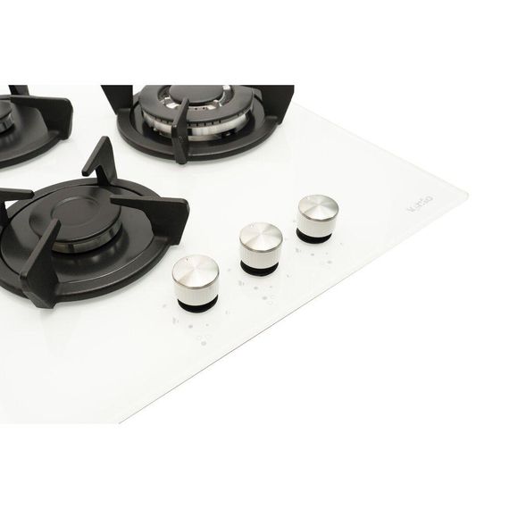 Газовая панель три конфорки Ventolux HG430-G3G CEST (WH) белое стекло | Зображення 3