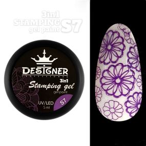 Гель-краска Designer S7 (Фиолетовая) Stamping Gel Paint 3в1, 5 мл
