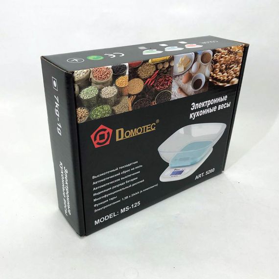 Весы кухонные DOMOTEC MS-125 Plastic, точные кухонные весы, весы для взвешивания продуктов. YD-316 Цвет: зеленый | Зображення 7