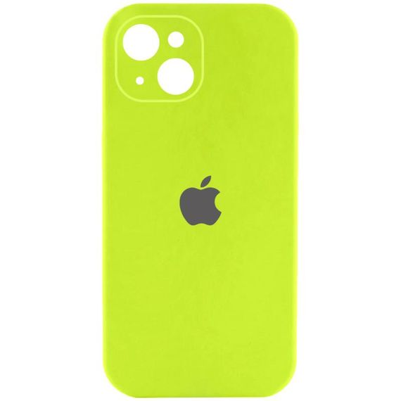 Чехол Silicone Case Full Camera Protective (AA) для Apple iPhone 14 (6.1") Кислотно-зеленый / Acid Green