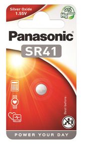 Батарейка Panasonic серебряно-цинковая SR41(392, V392, D392) блистер, 1 шт. (SR-41EL/1B)